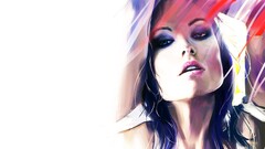 Olivia Wilde white artwork face Women Actress Celebrity