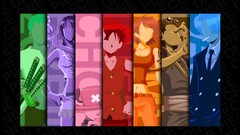 One Piece anime vectors panels collage