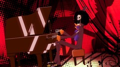 One Piece brook Anime red piano
