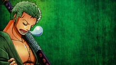 One Piece bubbles Roronoa Zoro anime boys Anime Green