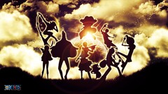 One Piece clouds silhouette lens flare
