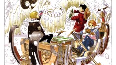 One Piece monkey d luffy nami sanji snow Anime
