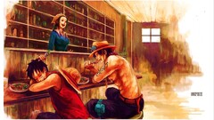 One Piece monkey d luffy portgas d ace anime girls