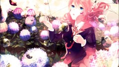 original characters Anime anime girls pink hair blue eyes Plants