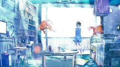 original characters Anime fish aquarium anime girls dark hair