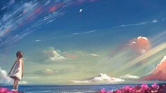 original characters sky Anime clouds