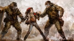 painting artwork Women police riot riots anarchy