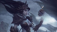 painting fantasy girl skull big boobs fantasy art