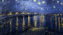 painting Vincent van Gogh Stars reflection water boat