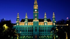 palace monument lights architecture vienna Austria building
