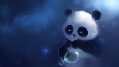 panda artwork apofiss Animals bubbles fantasy art