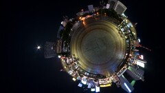 panoramic sphere building night