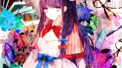 patchouli knowledge touhou Anime anime girls Flowers keys cages