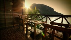 Philippines chair table sun sunlight tiles