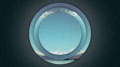Photo manipulation geometry sky landscape Minimalism cyan