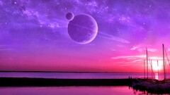 Photo manipulation Harbor Mexico boat sunset planet Space ports