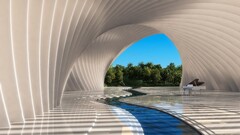 piano architecture arch white fountain