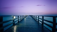 pier dock Sea Violet wet planks evening
