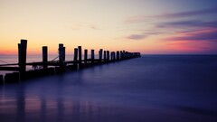 pier Sea sky horizon calm dusk