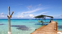 pier sky clouds Sea horizon
