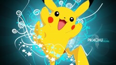 Pikachu Anime blue background