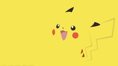 Pikachu Minimalism Anime Pokémon yellow background yellow