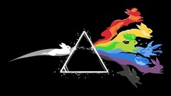pink floyd Pokémon eevee digital art colorful triangle artwork