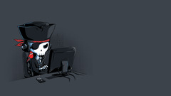 pirates computer skeleton Minimalism skull hacking