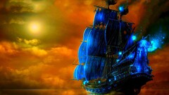 pirates Ghost Ship fantasy art ship sailing ship