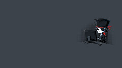 pirates Internet computer Minimalism humor gray background gray