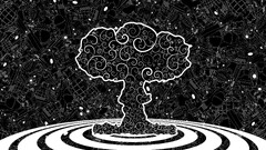 pistol digital art abstract monochrome gun black