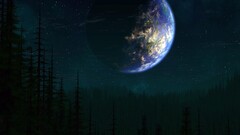 planet sky dark night sky artwork