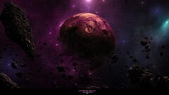 planet Space space art asteroid digital art