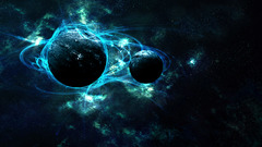 planet Space space art digital art cyan
