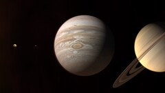 planet Space triple screen planetary rings solar system