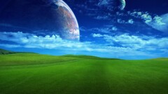 planet windows xp digital art sky