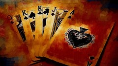 playing cards brown digital art
