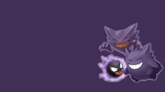 Pokémon Anime Simple Background purple background Gengar