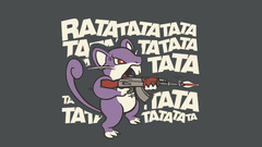 Pokémon humor Typography ak-47 gray background gray