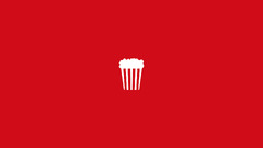 popcorn Minimalism red background