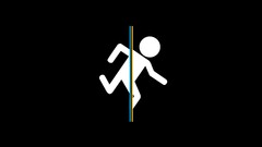Portal (game) video games Minimalism black background simple