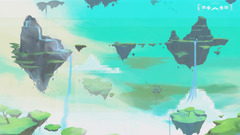 Porter Robinson drawing digital art floating island cyan