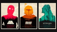 poster collage movie-poster star wars pink orange Turquoise
