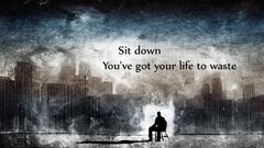 quote inspirational cityscape Typography chair People artwork