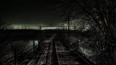 railway dark apocalyptic landscape futuristic