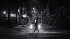 rain night City Car monochrome