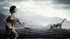 rain Women cats model Animals