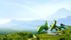 rainbows nature futuristic House hills