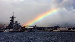 rainbows ship Sea military vehicle sky