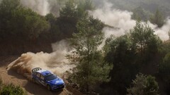 rally cars Subaru dust